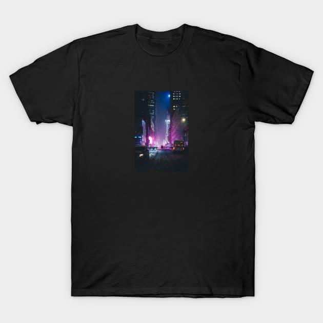 Neon New York T-Shirt by opticpixil